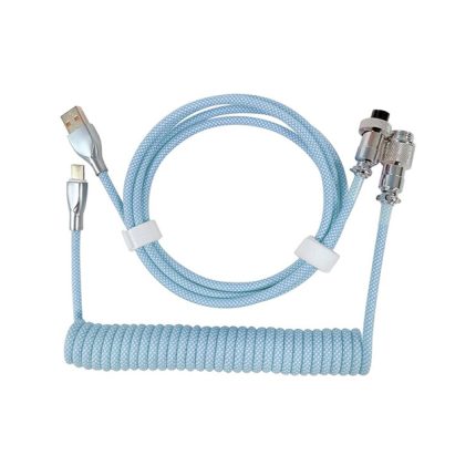 USB Coiled kábel modrý
