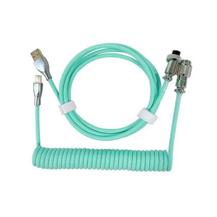 USB Coiled kábel zelený